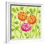 Zinnias II-Patty Young-Framed Premium Giclee Print