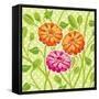 Zinnias II-Patty Young-Framed Stretched Canvas