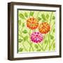 Zinnias II-Patty Young-Framed Art Print