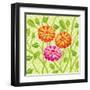 Zinnias II-Patty Young-Framed Art Print