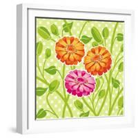 Zinnias II-Patty Young-Framed Art Print