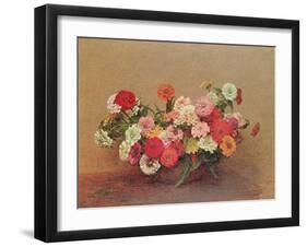 Zinnias in a Glass Bowl, 1886-Henri Fantin-Latour-Framed Giclee Print