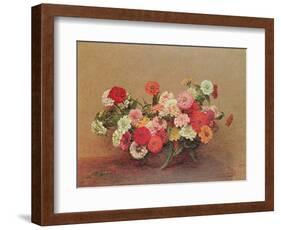 Zinnias in a Glass Bowl, 1886-Henri Fantin-Latour-Framed Giclee Print