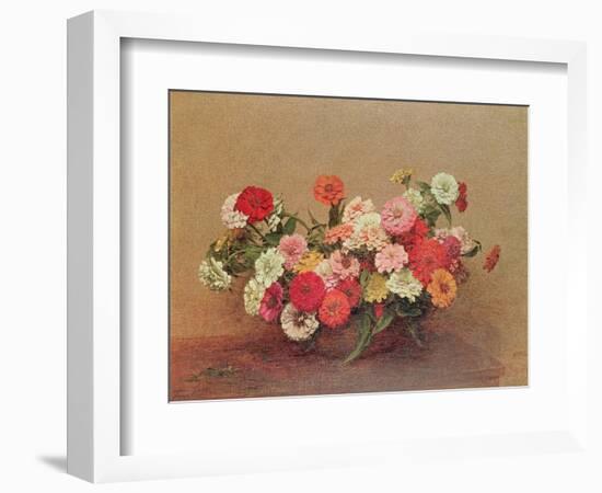 Zinnias in a Glass Bowl, 1886-Henri Fantin-Latour-Framed Giclee Print