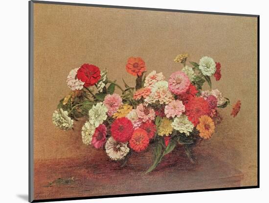 Zinnias in a Glass Bowl, 1886-Henri Fantin-Latour-Mounted Giclee Print