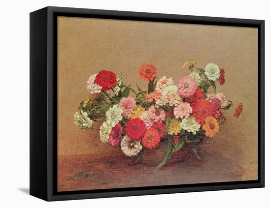Zinnias in a Glass Bowl, 1886-Henri Fantin-Latour-Framed Stretched Canvas