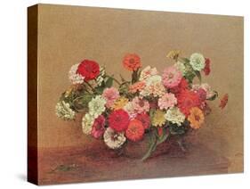 Zinnias in a Glass Bowl, 1886-Henri Fantin-Latour-Stretched Canvas