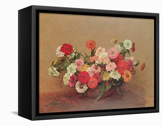 Zinnias in a Glass Bowl, 1886-Henri Fantin-Latour-Framed Stretched Canvas