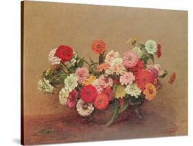 Zinnias in a Glass Bowl, 1886-Henri Fantin-Latour-Stretched Canvas