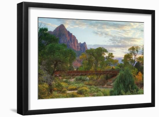 Zion Canyon Bridge-Vincent James-Framed Photographic Print