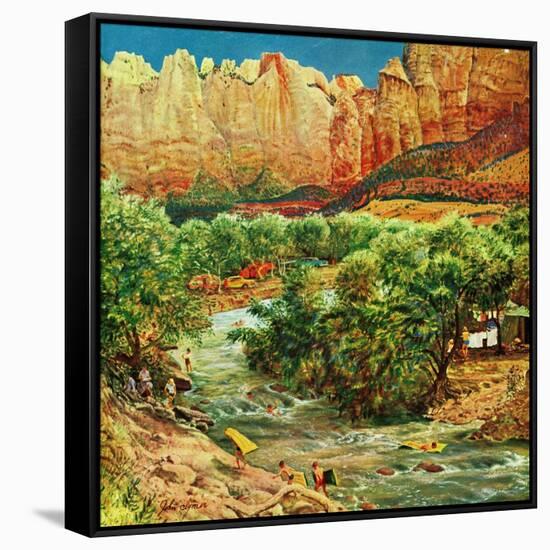 "Zion Canyon," July 9, 1960-John Clymer-Framed Stretched Canvas