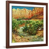 "Zion Canyon," July 9, 1960-John Clymer-Framed Giclee Print