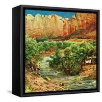 "Zion Canyon," July 9, 1960-John Clymer-Framed Stretched Canvas