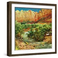 "Zion Canyon," July 9, 1960-John Clymer-Framed Giclee Print