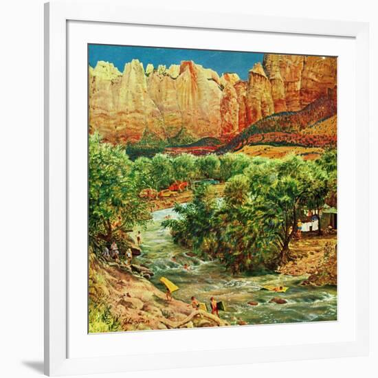 "Zion Canyon," July 9, 1960-John Clymer-Framed Giclee Print