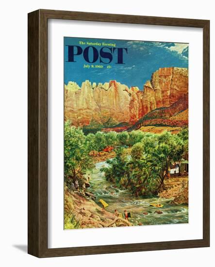 "Zion Canyon," Saturday Evening Post Cover, July 9, 1960-John Clymer-Framed Giclee Print