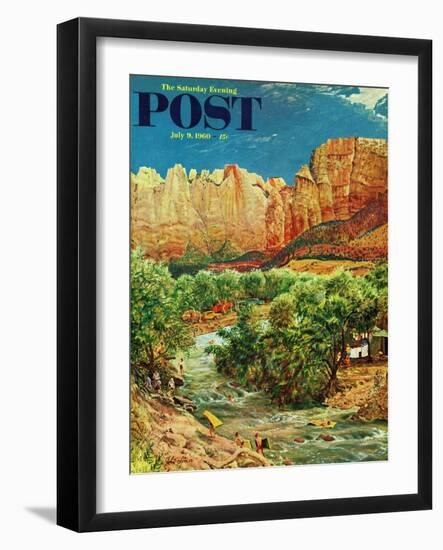 "Zion Canyon," Saturday Evening Post Cover, July 9, 1960-John Clymer-Framed Giclee Print