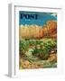 "Zion Canyon," Saturday Evening Post Cover, July 9, 1960-John Clymer-Framed Giclee Print