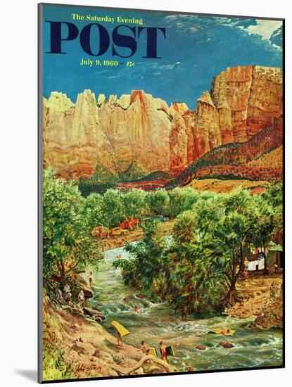 "Zion Canyon," Saturday Evening Post Cover, July 9, 1960-John Clymer-Mounted Giclee Print