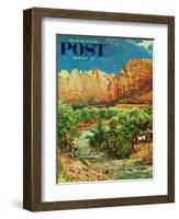 "Zion Canyon," Saturday Evening Post Cover, July 9, 1960-John Clymer-Framed Giclee Print