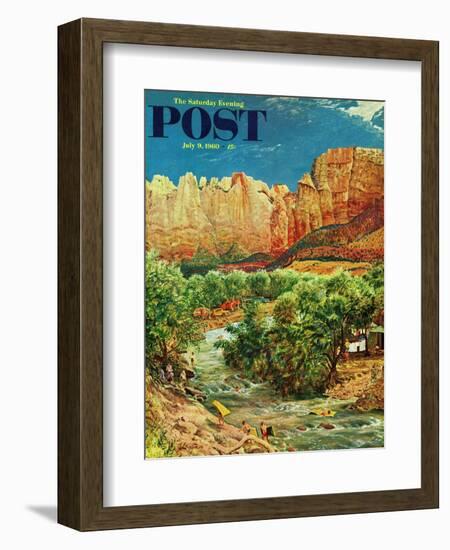 "Zion Canyon," Saturday Evening Post Cover, July 9, 1960-John Clymer-Framed Giclee Print