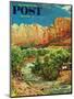 "Zion Canyon," Saturday Evening Post Cover, July 9, 1960-John Clymer-Mounted Giclee Print