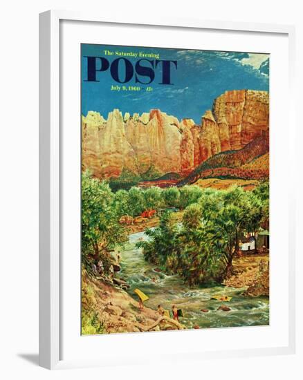 "Zion Canyon," Saturday Evening Post Cover, July 9, 1960-John Clymer-Framed Giclee Print