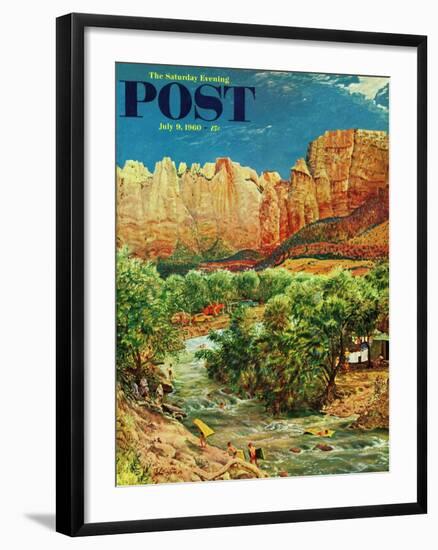 "Zion Canyon," Saturday Evening Post Cover, July 9, 1960-John Clymer-Framed Giclee Print