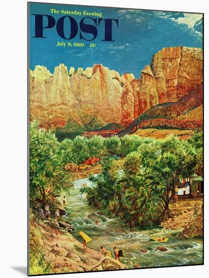 "Zion Canyon," Saturday Evening Post Cover, July 9, 1960-John Clymer-Mounted Giclee Print