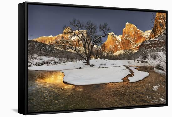 Zion in winter.-John Ford-Framed Stretched Canvas