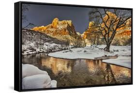 Zion in winter.-John Ford-Framed Stretched Canvas