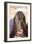 Zion National Park - Angels Landing and Condors-Lantern Press-Framed Art Print