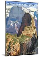 Zion National Park - Angels Landing-null-Mounted Poster