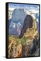 Zion National Park - Angels Landing-Lantern Press-Framed Stretched Canvas