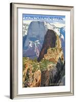 Zion National Park - Angels Landing-Lantern Press-Framed Art Print