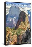 Zion National Park - Angels Landing-Lantern Press-Framed Stretched Canvas