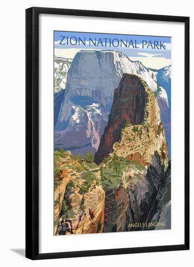 Zion National Park - Angels Landing-Lantern Press-Framed Art Print