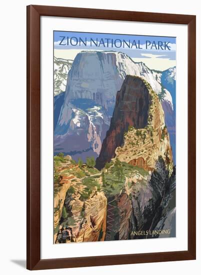 Zion National Park - Angels Landing-Lantern Press-Framed Art Print