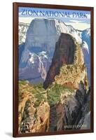 Zion National Park - Angels Landing-Lantern Press-Framed Art Print