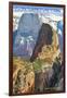 Zion National Park - Angels Landing-Lantern Press-Framed Art Print