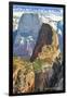 Zion National Park - Angels Landing-Lantern Press-Framed Art Print