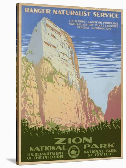 Zion National Park, ca. 1938-Ranger Naturalist Service-Stretched Canvas