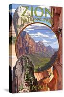 Zion National Park - Montage Views-Lantern Press-Stretched Canvas