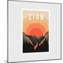 Zion National Park Poster Vector Illustration-DOMSTOCK-Mounted Photographic Print