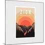 Zion National Park Poster Vector Illustration-DOMSTOCK-Mounted Photographic Print