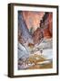 Zion National Park - Slot Canyon-Lantern Press-Framed Art Print