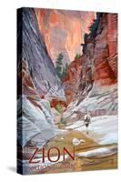 Zion National Park - Slot Canyon-Lantern Press-Stretched Canvas