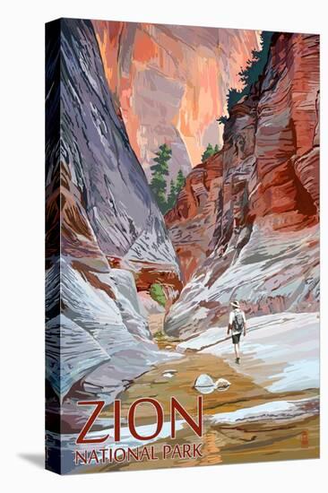 Zion National Park - Slot Canyon-Lantern Press-Stretched Canvas