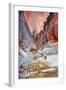 Zion National Park - Slot Canyon-Lantern Press-Framed Art Print