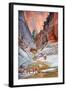 Zion National Park - Slot Canyon-Lantern Press-Framed Art Print